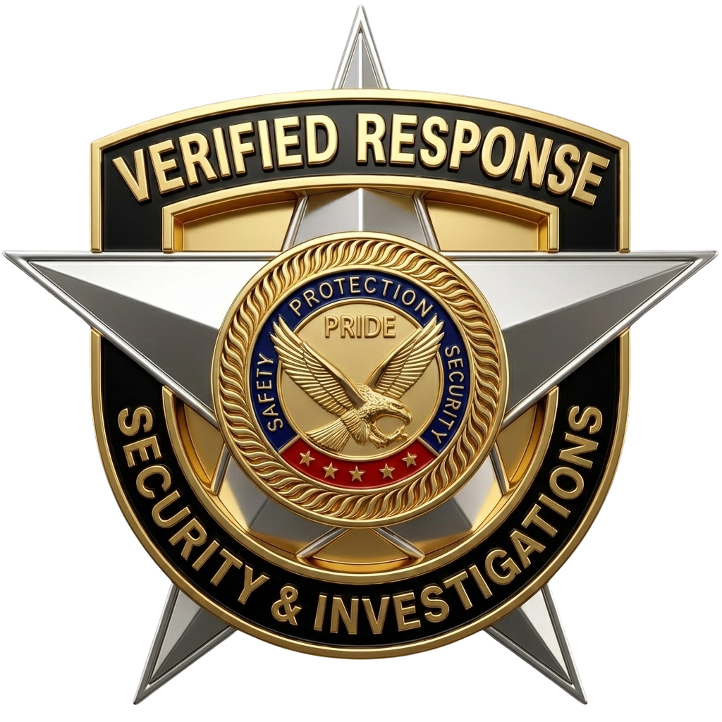 Verified Response Security & Investigations official badge